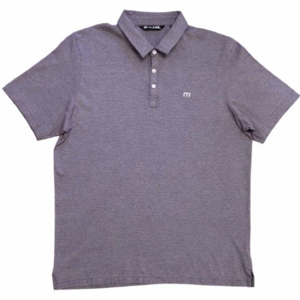 Travis Matthew  Men’s XL Polo Shirt Gray Purple Pima Cotton Golf Casual